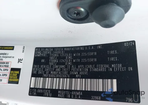 2024 Toyota Corolla Cross Hybrid Xse from USA, damaged, VIN 7MUFBABG3RV026676